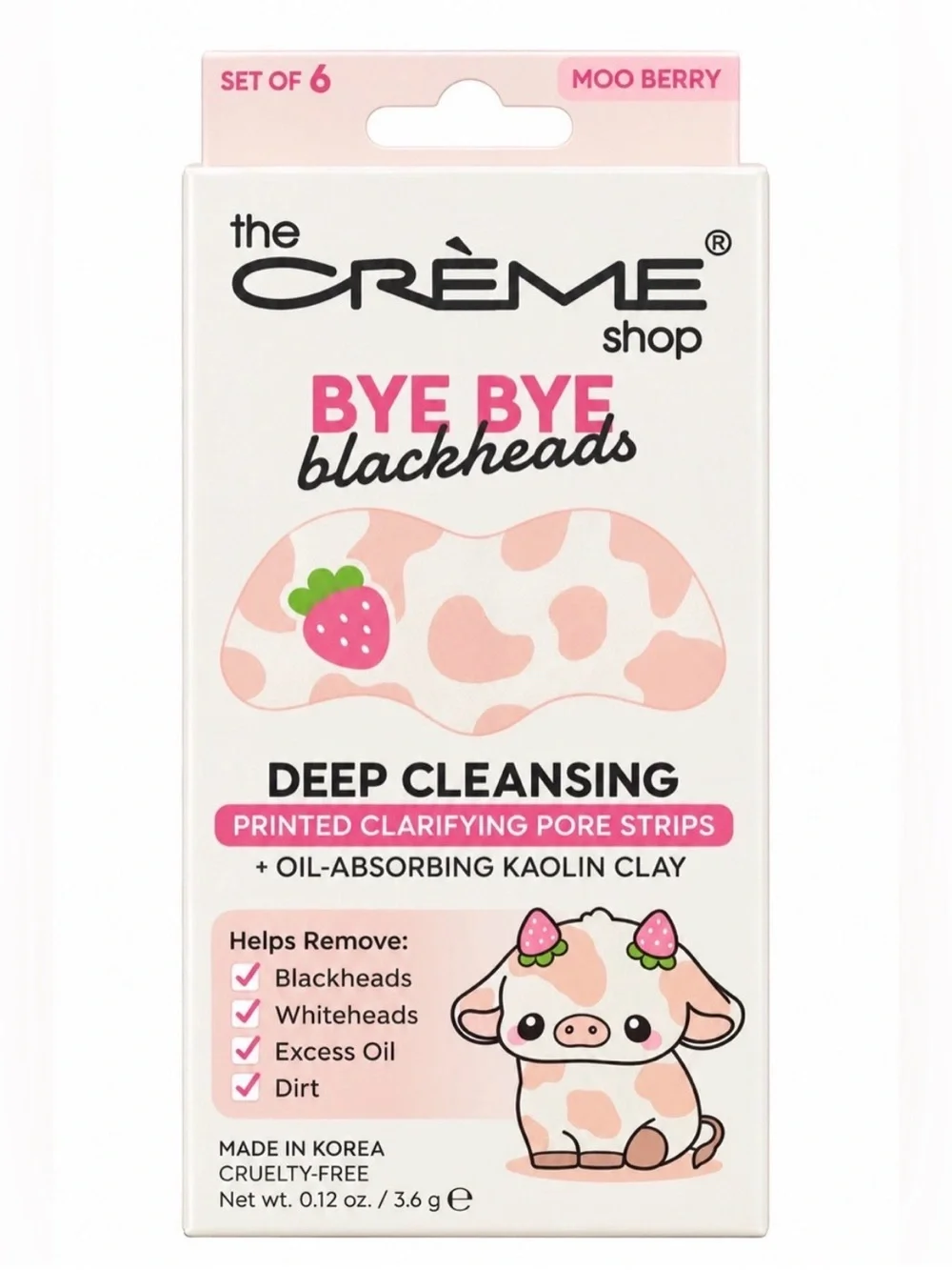 The Crème Shop Bye Bye Blackheads Deep Cleansing Pore Strips - Moo Berry